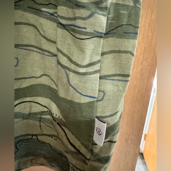 NEW Ted Baker Mens Briary Shirt Linen Camo Wave Abstract Green Size 6 Large NWOT - Picture 5 of 7